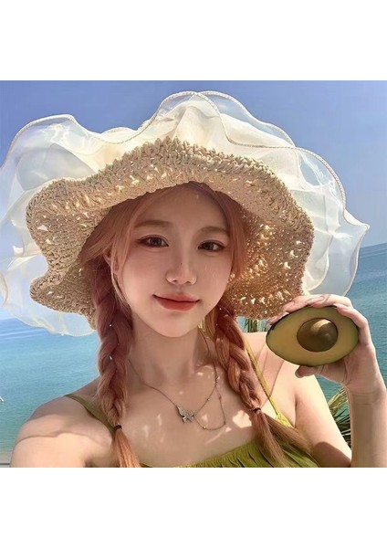 Yaz Dış Mekan Güneş Koruması Uv Vizörlü Kadın Şapkası (Yurt Dışından)