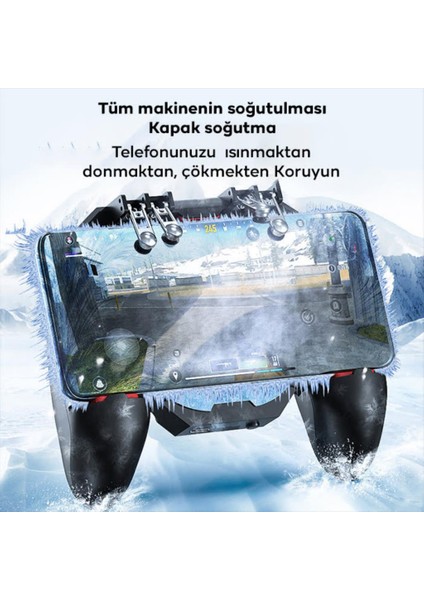 4000MAH Bataryalı Radyatörlü Süper Soğutucu Telefon Oyun Konsolu, 6 Parmak Ultra Sessiz Soğutucu fiyatları