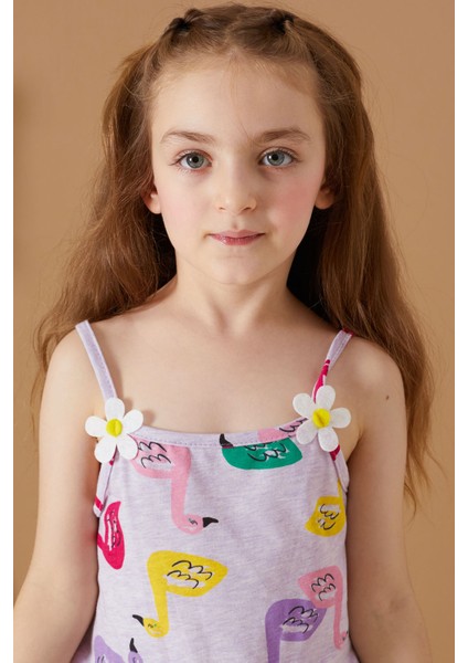 Lila Kuğu Baskılı Yazlık Kız Çocuk Şort Tulum 19083 fiyatları