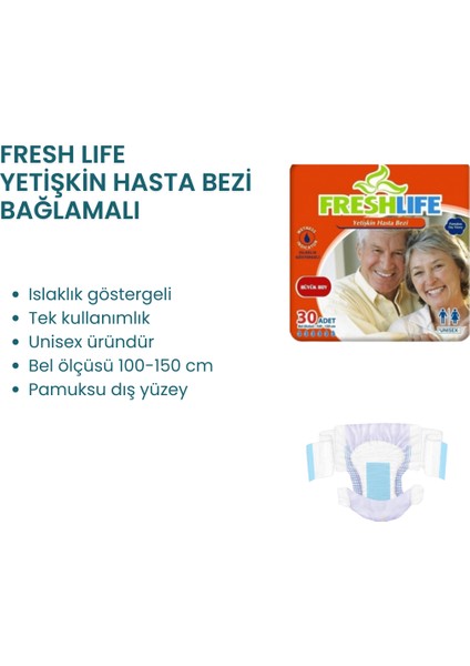 Hasta Bezi Bağlama (Belbantlı) BÜYÜK BOY 30 Adet fiyatları
