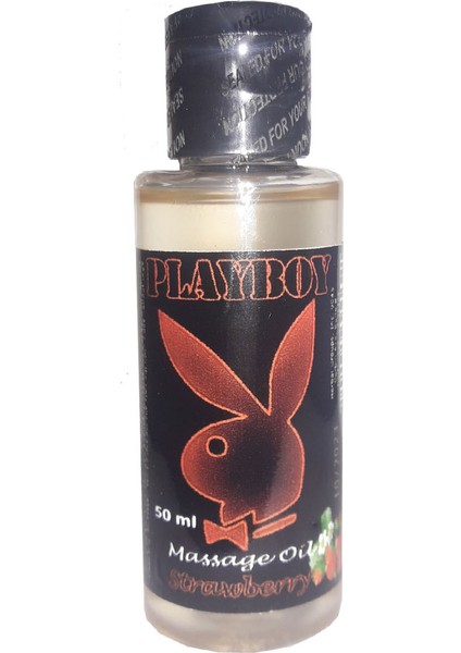 Pratik Çilek Aromalı Taşınabilir Boy Errotik Masaj Yağı | Playboy Strawberry Flavored Massage Oil 50ML