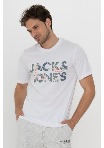 Jack & Jones Bisiklet Yaka Logo Baskili Tisört-12215700