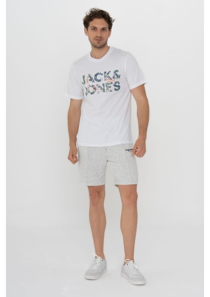 Jack & Jones Bisiklet Yaka Logo Baskili Tisört-12215700