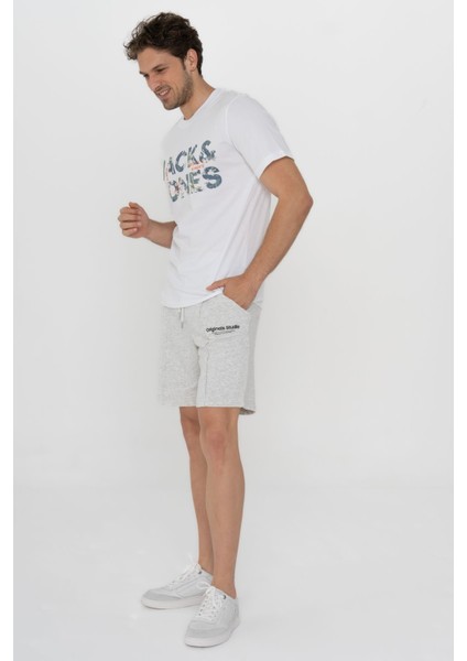 Jack & Jones Bisiklet Yaka Logo Baskili Tisört-12215700