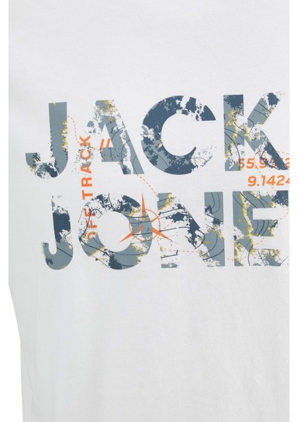 Jack & Jones Bisiklet Yaka Logo Baskili Tisört-12215700