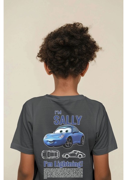 Sally & Mcqueen Cars %100 Pamuklu Bisiklet Yaka Unisex Çocuk T-Shirt