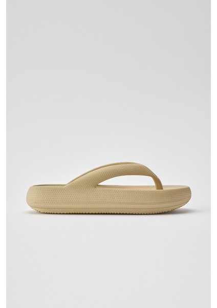 Camilo Koyu Bej Parmak Arası Platform Plaj - Günlük Terlik fiyatları