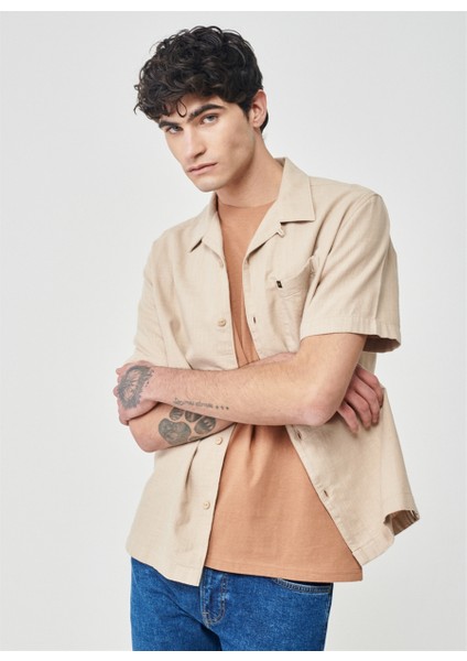 Regular Fit Bej Erkek Gömlek L67PLDUQ_KISA Kollu Gömlek Beden: Xl modelleri