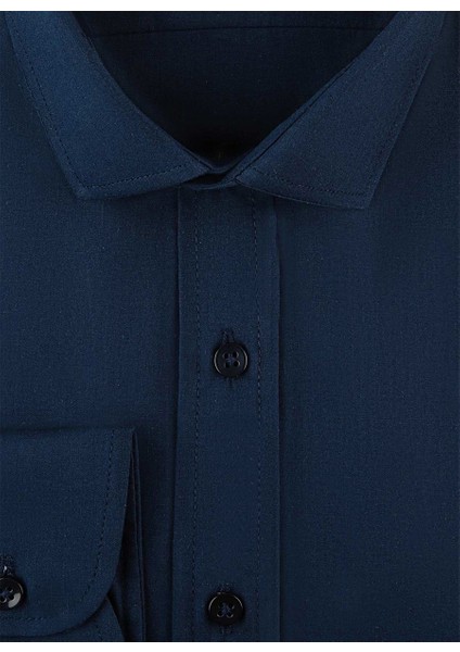 GM1007100444 Klasik Yaka Slim Fit Düz Mavi Erkek Gömlek Beden: Xl fiyatları