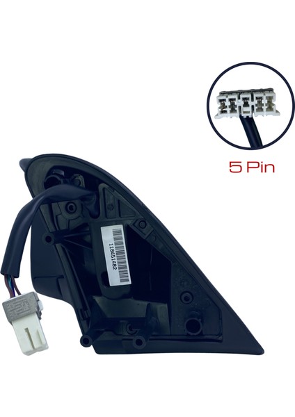 Dış Dikiz Aynası Citroen Xsara Picasso 1998 - 2004 Elektrikli, Isıtmalı, Manuel Katlanır, Siyah Kapak, 5 Pin indirimleri