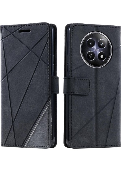 Realme 12 5g Kart Tutucu Için Kılıf Kickstand Cüzdan Flip Folio Manyetik Pu (Yurt Dışından)