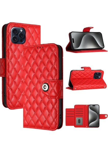 IPhone 15 Için Kılıf Pro Bilek Şerit Cüzdan Kapak Kart Tutucu Darbeye (Yurt Dışından)