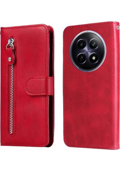 Realme 12 5g Fermuar Koruyucu Kapak Deri Kart Yuvası Sahipleri Için Kılıf (Yurt Dışından)