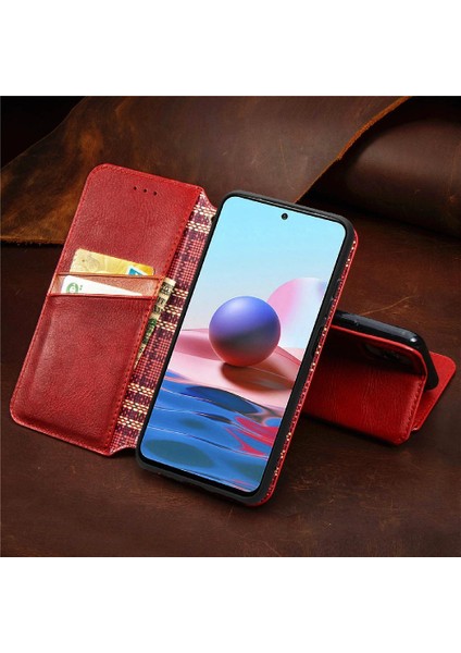 Xıaomı Redmi Not 10 4g Için Kılıf Kapak Çevirin Cüzdan Fonksiyonu Deri Kılıf (Yurt Dışından)