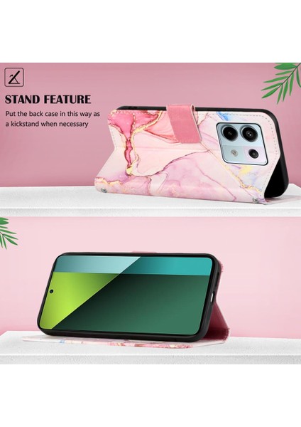 Xiaomi Redmi Için Not 13 Pro 5g Pu Deri Mermer Desen Cüzdan (Yurt Dışından)