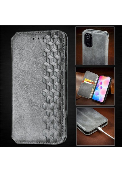 Xıaomı Redmi Için Kılıf K40 Pro Zarif Iş Deri Kılıf Cüzdan Çevirin (Yurt Dışından) modelleri