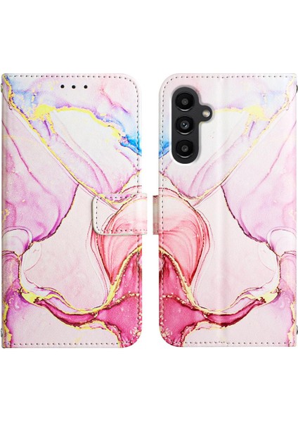 Samsung Galaxy A15 Pu Deri Cüzdan Mermer Desen Kickstand Için Kılıf (Yurt Dışından)