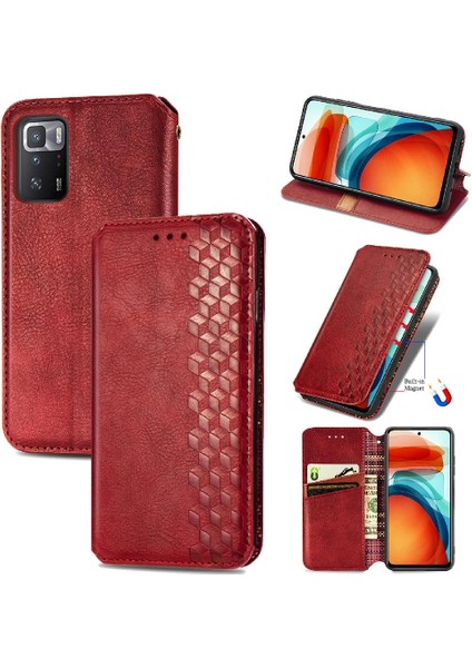 Xıaomı Redmi Için Not 10 Pro 5g Deri Kılıf Kapak Çevirin Moda (Yurt Dışından)