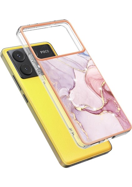 Xiaomi Poco X6 Pro Ince Tpu Koruma Mermer Desen Yumuşak Tampon (Yurt Dışından)