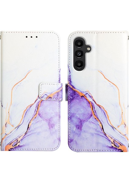 Samsung Galaxy A15 Pu Deri Cüzdan Mermer Desen Kickstand Için Kılıf (Yurt Dışından)