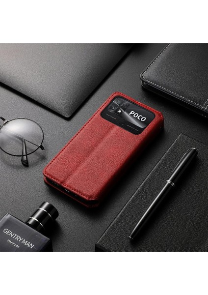 Xıaomı Poco C40 Cüzdan Fonksiyonu Için Kılıf Moda Tasarımı Zarif Flip (Yurt Dışından)