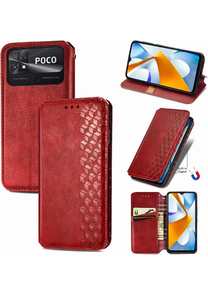 Xıaomı Poco C40 Cüzdan Fonksiyonu Için Kılıf Moda Tasarımı Zarif Flip (Yurt Dışından)