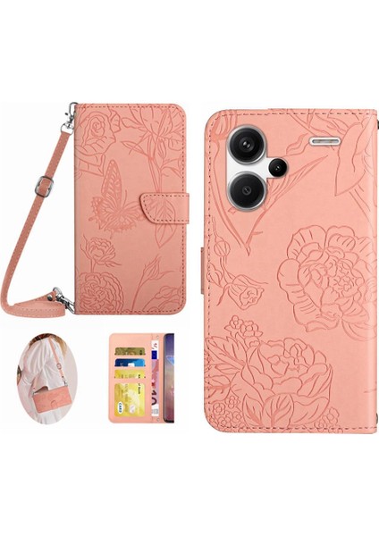 Xiaomi Redmi Not 13 Pro Artı Kelebekler ve Çiçekler Yumuşak Pu &amp; (Yurt Dışından)
