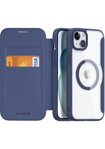 Rfıd Durfid Durumda IPhone 15 Artı Rfıd Engelleme Kart Yuvası ile Pu Deri (Yurt Dışından)
