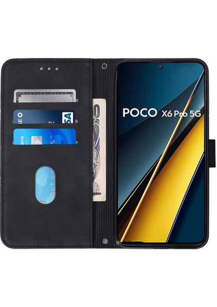 Xiaomi Poco X6 Pro 5g Flip Folio Kitap Koruyucu Cüzdan Kapak Pu (Yurt Dışından)