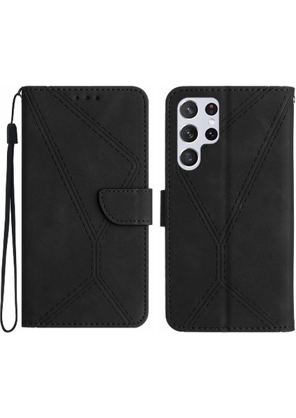 Samsung Galaxy S24 Ultra Deri Cüzdan Yüksek Kalite Tpu Kabartmalı (Yurt Dışından)