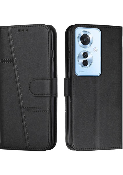 Oppo Için Kılıf Oppo 11F 5g Tam Koruma Yan Toka Kart Ekleme Pu (Yurt Dışından)