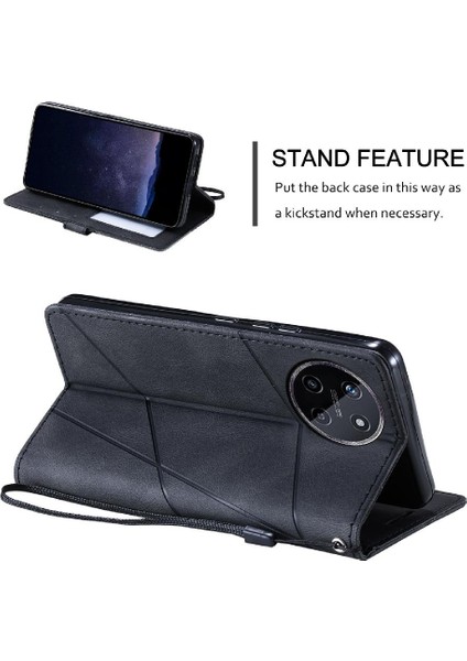 Realme 11 4g Pu Deri Manyetik Darbeye Kart Tutucu Kickstand Için Kılıf (Yurt Dışından)