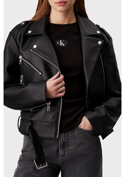 Regular Fit Biker Ceket J20J223448BEH Bayan Ceket J20J223448 Beh