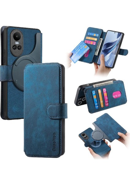 Oppo Oppo 10 5g Mıknatıs Koruyucu Malzeme Için Flip Case Retro Kart Standı (Yurt Dışından)