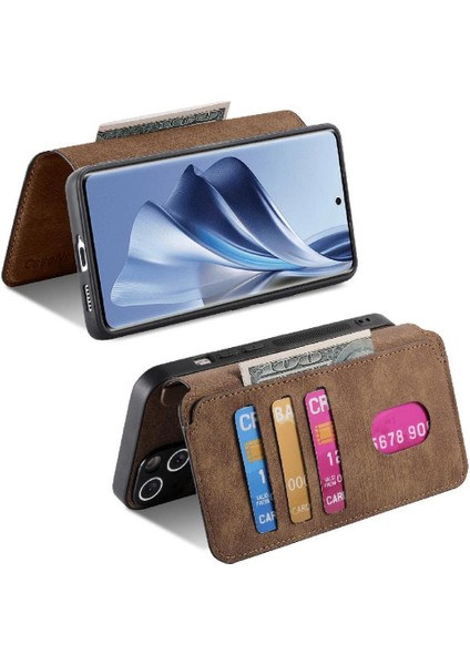 Oppo Oppo 10 5g Mıknatıs Koruyucu Malzeme Için Flip Case Retro Kart Standı (Yurt Dışından) modelleri