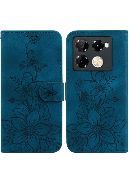 Infinix Not 40 Pro Artı Cüzdan Manyetik Kabartmalı Zambak Kart Için Flip Case (Yurt Dışından)