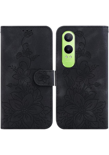 Oneplus Nord Ce4 Lite 5g Kabartmalı Zambak Kickstand Cüzdan Kartı Için Flip Case (Yurt Dışından)