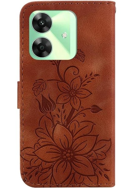 Realme C61 Kabartmalı Zambak Cüzdan Kickstand Manyetik Kart Için Flip Case (Yurt Dışından) indirimleri