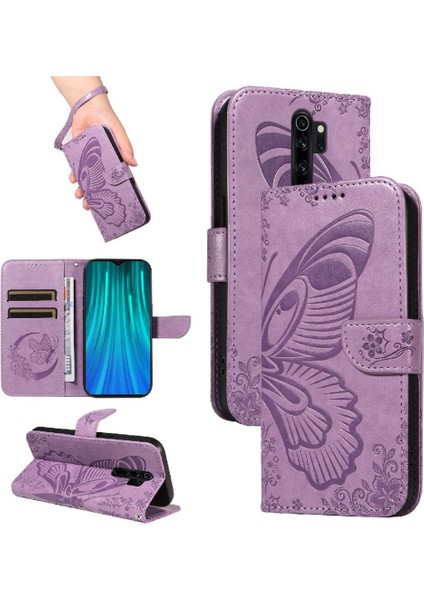 Kredi Kartı Yuvası ile Xiaomi Redmi Not 8 Pro Için Flip Case Kabartmalı Yüksek (Yurt Dışından)
