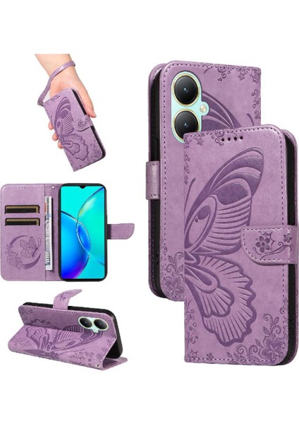 Vıvo Y27 4g Için Flip Case Kredi Kartı Yuvası ile Ayrılabilir El Kayışı Yüksek (Yurt Dışından)