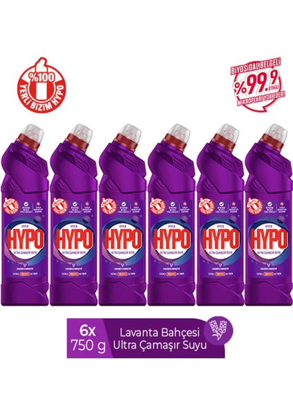 Hyper Hypo Ultra Kıvamlı Çamaşır Suyu Lavanta 750 gr x 6 Adet