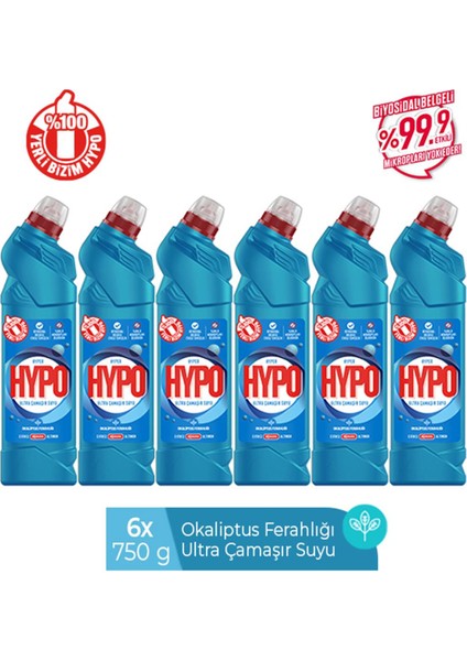 Hyper Hypo Ultra Kıvamlı Çamaşır Suyu Okaliptus 750 gr x 6  Adet