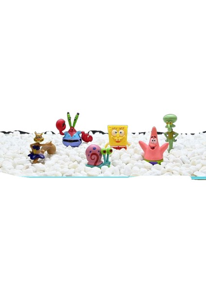 Akvaryum Peyzajı, Akvaryum Dekorasyonu, Spongebob Squarepants 6 Parçalı Set (Yurt Dışından)