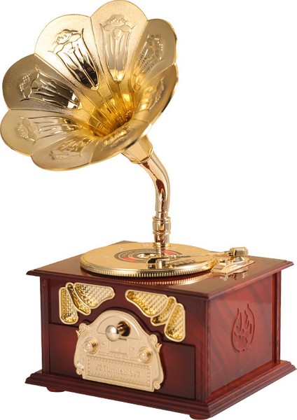Vintage Müzik Kutusu Ornamenteleri, Bahar Kullanılan Fonograf Dekorasyonu (Yurt Dışından)