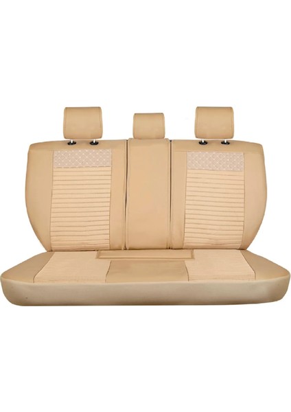 citroen C4 Hb Uyumlu Deri Oto Koltuk Kılıfı Ön Arka Set Bej Elite Model Sc