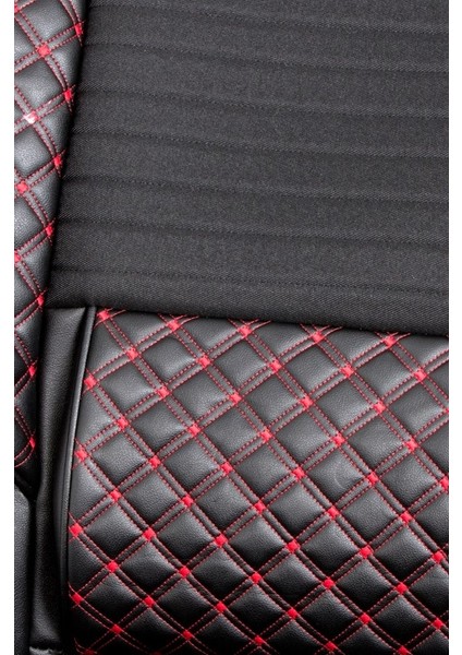 Toyota Hilux Uyumlu Deri Oto Koltuk Kılıfı Ön Arka Set Siyah Kırmızı Elite Model Sc modelleri