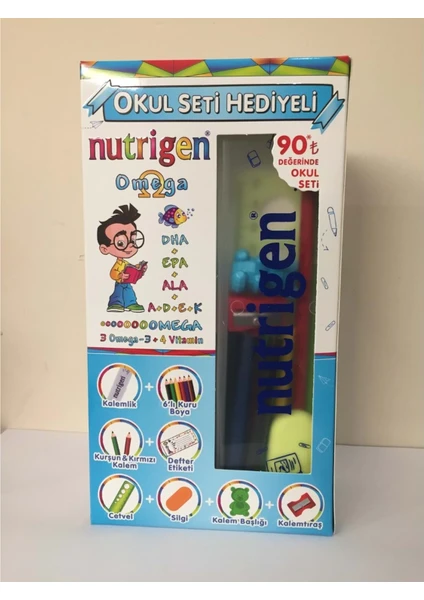 Omega 3 Balık Yağı Şurubu Portakal Aromalı 200 Ml Okul Seti li