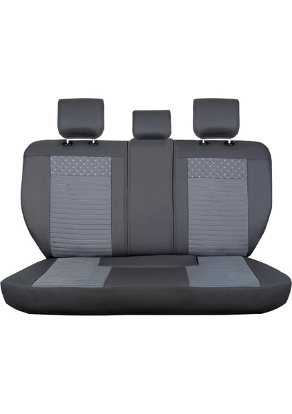 citroen C1 Uyumlu Deri Oto Koltuk Kılıfı Ön Arka Set Füme Elite Model Sc