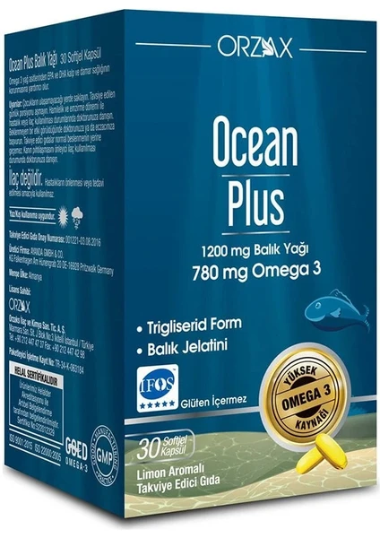 Ocean Plus 1200 mg Balık Yağı 30 Kapsül