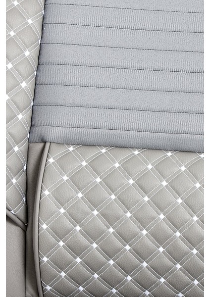 Ford Ranger Uyumlu Deri Oto Koltuk Kılıfı Ön Arka Set Açık Gri Elite Model Sc modelleri